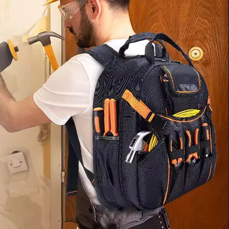 Electrician Tool Bag Professional Carpentry Complete Tools Bag Portable Waterproof Shoulder Straps - Image 3