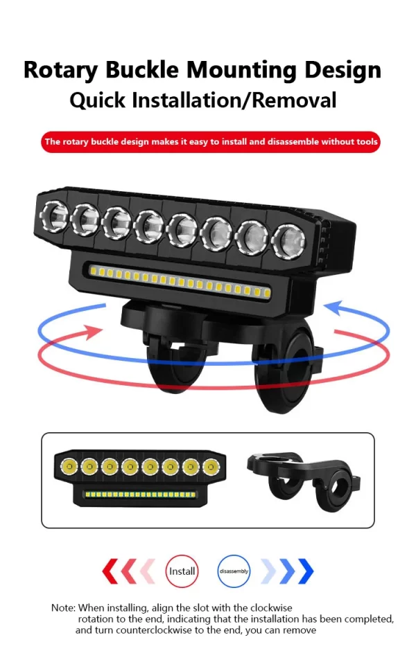 5/8 LED Bicycle Front Light USB Rechargeable 130dB Cycling Bike Horn Easy to Install 6 Modes Bicycle Bell Light - Image 17