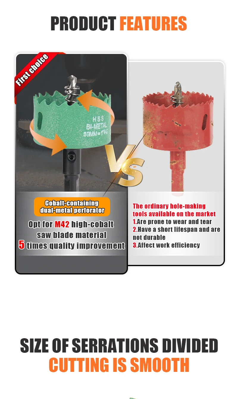 1 Pc 16-200mm Bimetal Wood Hole Saw Drill Bit HSS Steel New M42 Core Hole Saw - Image 11