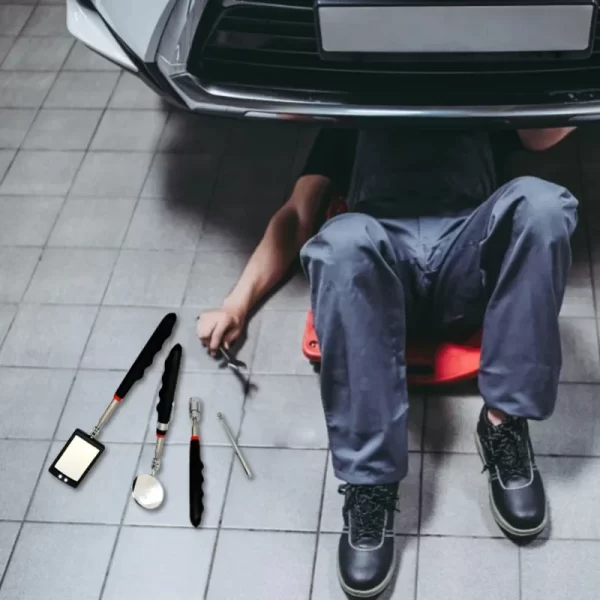 Car 360° Inspection Mirror LED Light Telescoping Mirrors Extend Mechanic Tools Inspection Mirror - Image 4