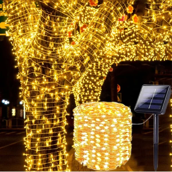 LED Solar Light Outdoor Garden Fairy String Light Led Twinkle Waterproof Lamp for Christmas Patio Tree