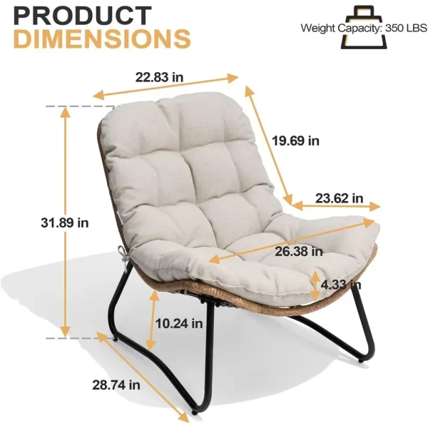 Outdoor Loveseat 3 Pieces, 2 Seater &1 Seater Outdoor Sofa Set,All-Weather Boho Rattan - Image 6