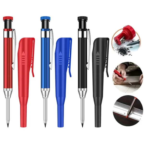 2.8mm Metal Solid Carpenter Mechanical Pencil With Holder Deep Hole Mechanical Marker