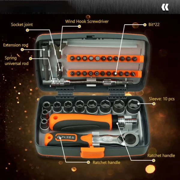 Multipurpose Tool Kit Hardware Tools Combination Wrenches Toolbox Hand Tool Sets