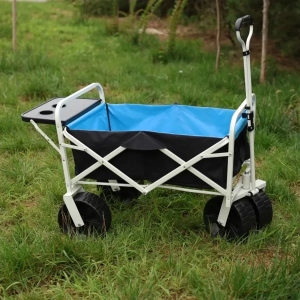 Folding Wagon Garden Shopping Beach Cart (white) - Image 5