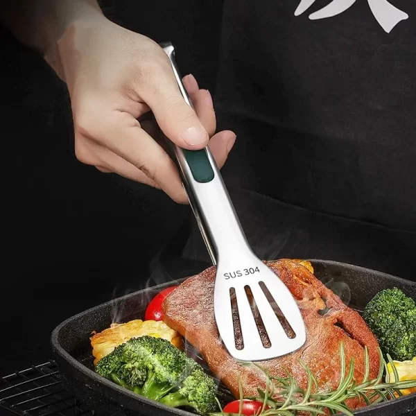 1pc Non Slip Stainless Steel Food Tongs Meat Salad Bread Clip Barbecue Grill Buffet Clamp Cooking Tools Kitchen Accessories - Image 3