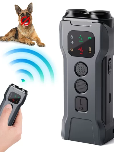 Ultrasonic Dog Repeller Double/Three Head LED Flashlight Anti Barking Training Deterrent Device Rechargeable Dog Repeller ﻿