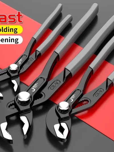 Water Pump Pliers Quick-Release Plumbing Pliers Pipe Wrench Adjustable Water Pipe Clamp Pliers