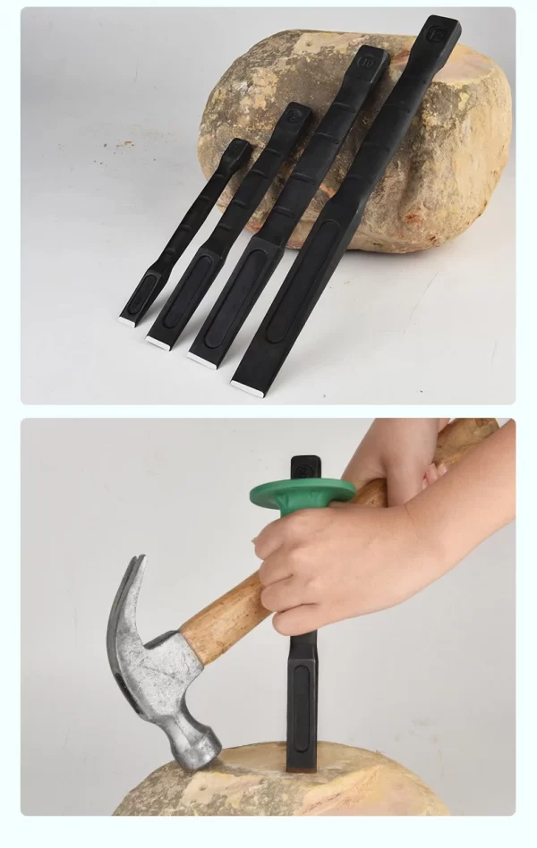 6/8/10/12 Inch Chrome Vanadium Steel Stone Flat Chisel With Hand Guard - Image 18