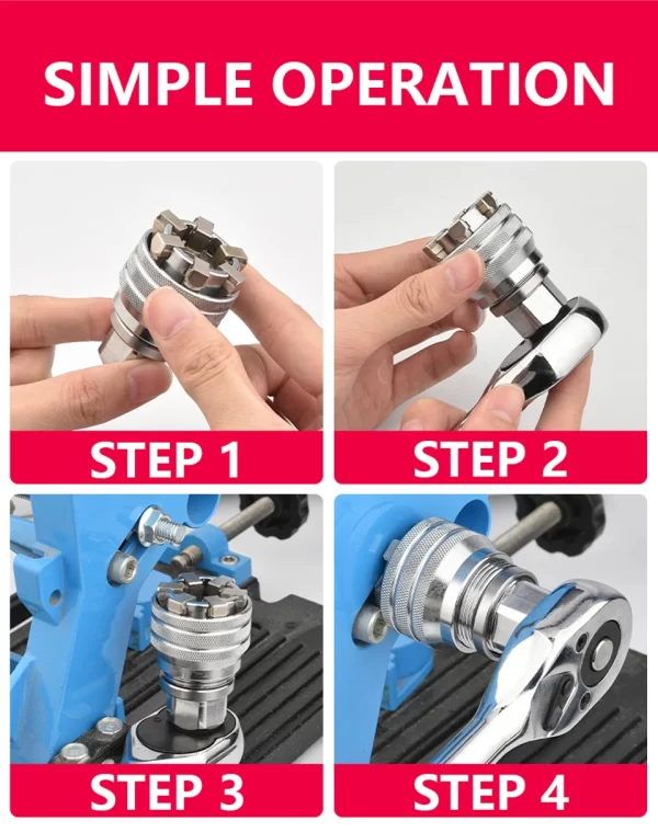 Universal sleeve 3/8 inch 10-19 mm Adjustable Hex universal Socket Torque Ratchet  Wrench - Image 13