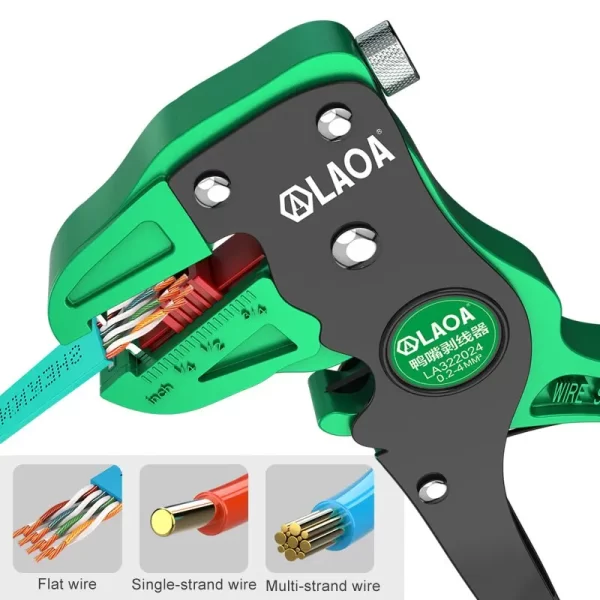 LAOA Automatic Wire Stripper Flatwire Cutter Stripping Plier 0.2 to 4mm Range Length Adjustment - Image 6