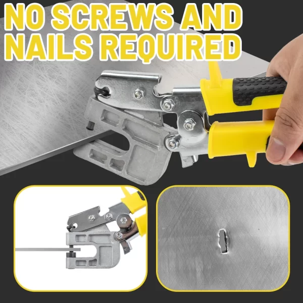 Aluminum Alloy Handle Stud Crimper Double Handed Ceiling Punching Pliers Plaster Drywall Tool for Fastening Metal Studs & Keels - Image 2