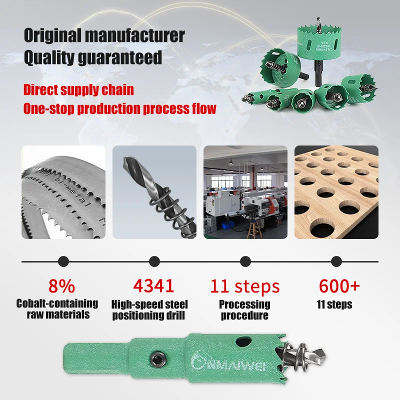 1 Pc 16-200mm Bimetal Wood Hole Saw Drill Bit HSS Steel New M42 Core Hole Saw - Image 6