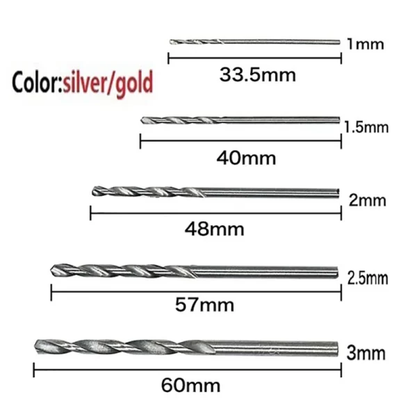100/50Pcs Titanium Coated Drill Bits HSS High Speed Steel Set - Image 14