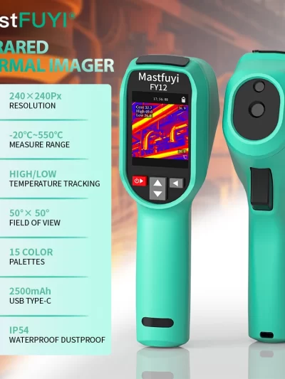 MASTFUYI FY12 Handheld Thermal Imager -20~550°C 15 False Color Non-contact Temperature Measurement 50×50°