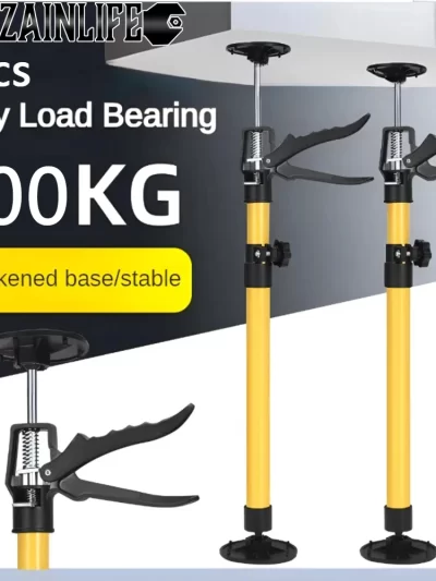 2Pcs Labor-Saving Telescopic Steel Support Rod Cabinet Jack Drywall Construction Tool Extensible Non-slip Hand Lifting Jack Tool