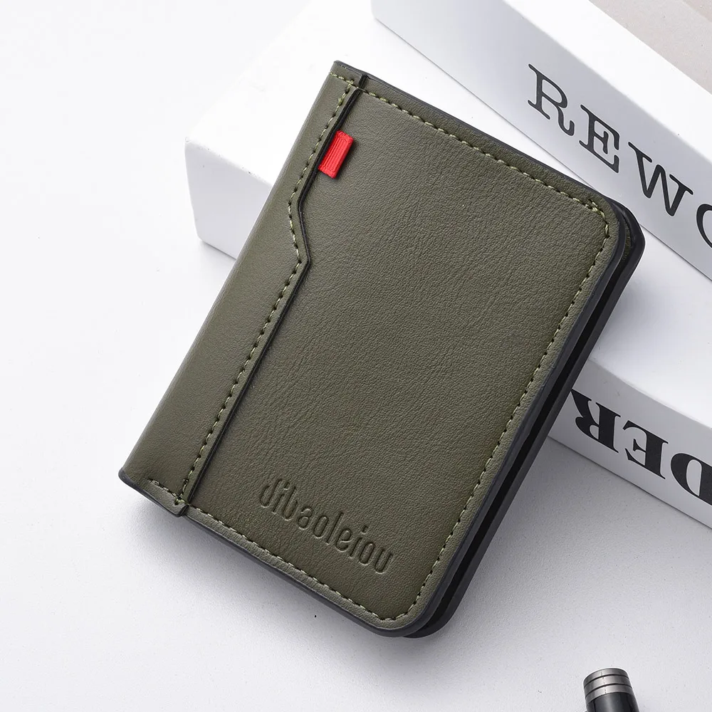 1Pc New Ultra-thin Mini Soft PU Leather Credit Card Wallet Holder Short Vertical High Quality Men's Wallet - Image 10