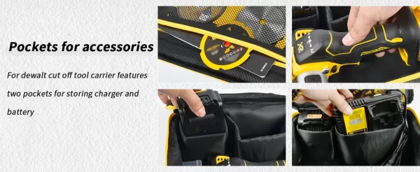 Compatible with DEWALT 20V MAX Cut Off Tool 3 in 1 Brushless (DCS438B), Storage bag case Carrying Holder Organizer (case only) - Image 8