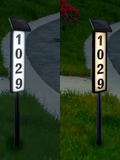 1pc Lighting House Number Light, Solar Address Sign Light With Stake,Solar Powered LED Lighting