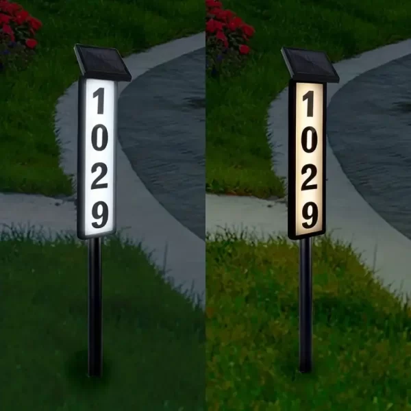 1pc Lighting House Number Light, Solar Address Sign Light With Stake,Solar Powered LED Lighting