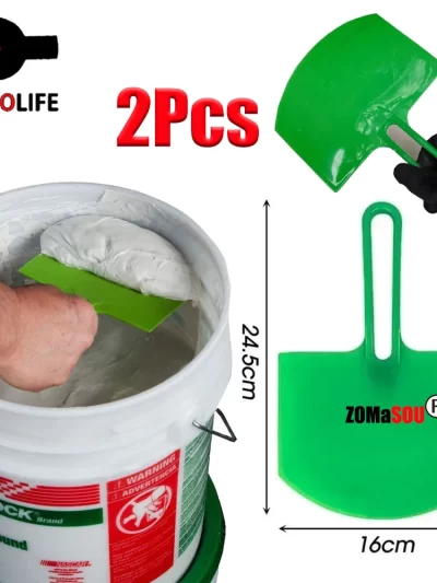 1/2Pcs Curved Bucket Scoop Scraper Spackle Paint Putty Knife Drywall Finishing Plaster Scraping