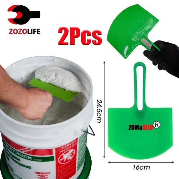 1/2Pcs Curved Bucket Scoop Scraper Spackle Paint Putty Knife Drywall Finishing Plaster Scraping
