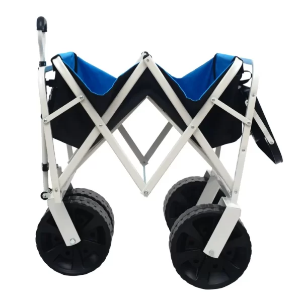 Folding Wagon Garden Shopping Beach Cart (white) - Image 9