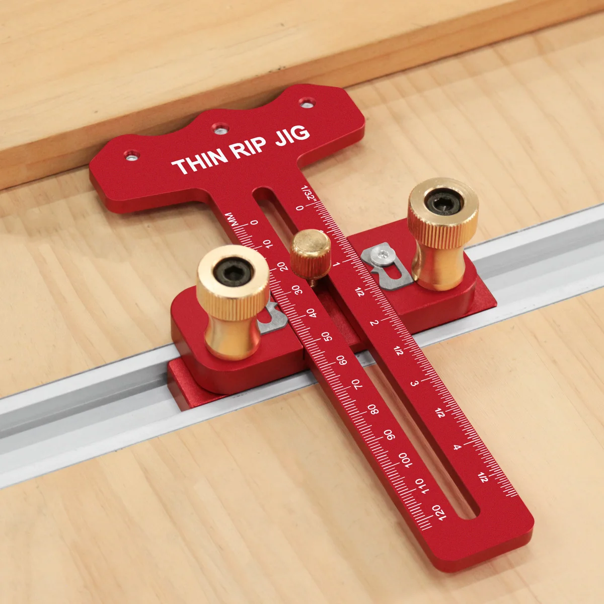 Thin Rip Table Saw Jig - 3 Pulleys Thin Rip Jig, Table Saw Guide Fits For 19# and 30# T Slot and For 3/8in X 3/4in U Slot - Image 5