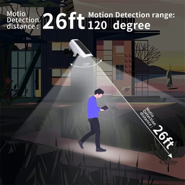 Solar Lights  Outdoor With Motion Sensor Remote Controller FloodLights Wireless Dummy Decoy Fake Security Camera - Image 5