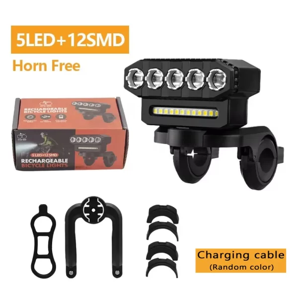 5/8 LED Bicycle Front Light USB Rechargeable 130dB Cycling Bike Horn Easy to Install 6 Modes Bicycle Bell Light - Image 8