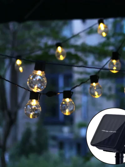 5/7/12M Led Globe Solar Fairy String Lights Christmas Garland Street Wedding Bulb Lamps Outdoor