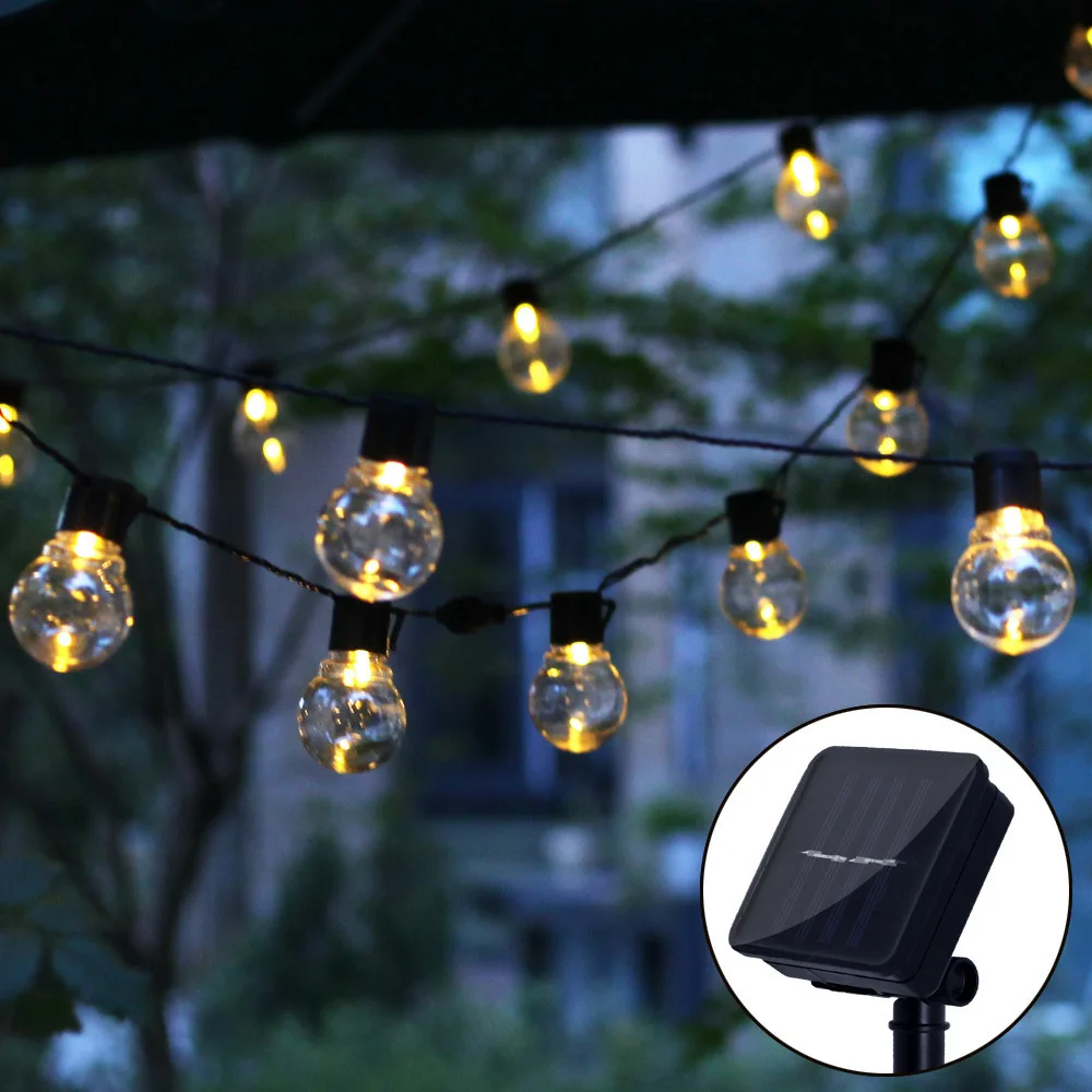 5/7/12M Led Globe Solar Fairy String Lights Christmas Garland Street Wedding Bulb Lamps Outdoor
