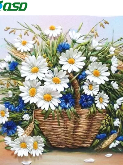AZQSD Diamond Embroidery 5d Daisy Flower Mosaic Handicrafts Home Decor Diamond Painting Floral