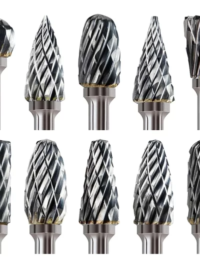 10PCS Carbide Burr Set Compatible with Dremel 1/8" Shank Die Grinder Rotary Tool Rasp Bits Wood Metal