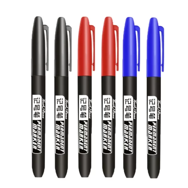 6 PCS Permanent Marker Pen Manga Drawing Markers Black Blue Red Waterproof - Image 19