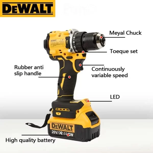 DEWALT Lithium Battery 20V Rechargeable Brushless Compact Electric Screwdriver