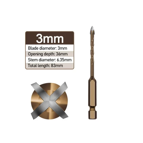 Masonry Concrete Drill Bits For Glass Ceramic Tile Brick Hex Shank 3mm To 12mm - Image 12