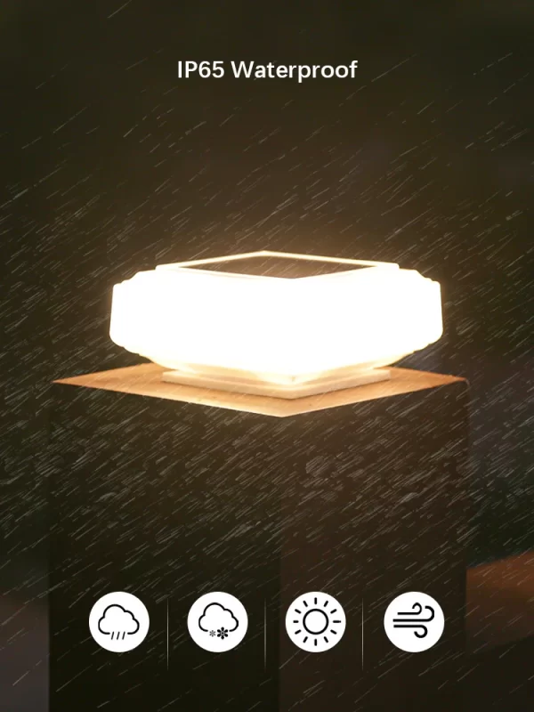 30Led Solar Pillar Light, Post Caps Lights, Waterproof Fence Post Lamp Outdoor - Image 2