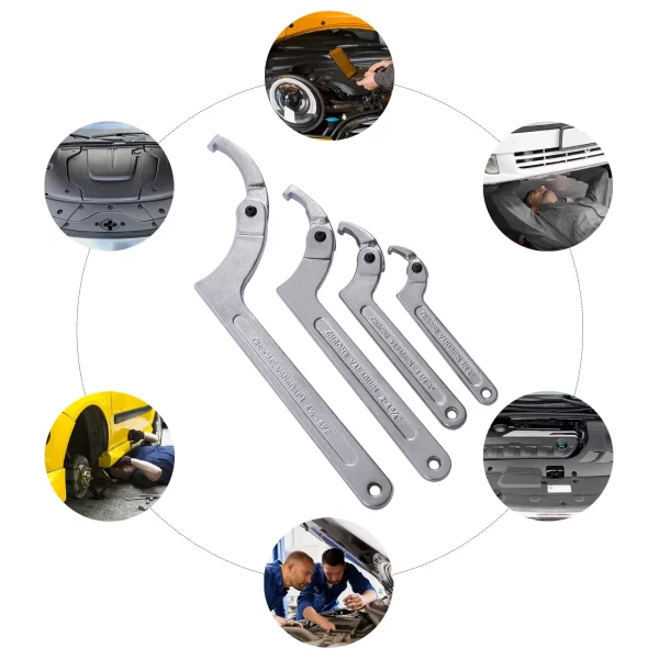 Spanner Wrench Set Adjustable C Pin Spanner Hook Wrench Chrome Vanadium - Image 3