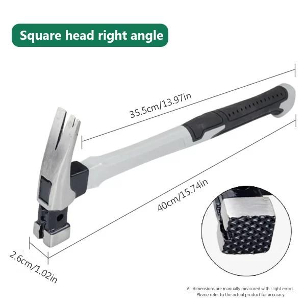 Multifunction Non-slip Shockproof Steel Hammer Hand Tool Magnetic Claw Hammer - Image 8