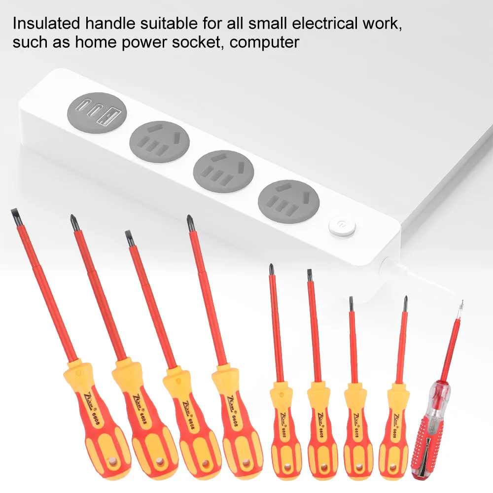 Magnetic Screwdriver Screwdriver Set Insulated Phillips Slotted Bits Electrician For Electrician Hand Tools Multifunctional - Image 3