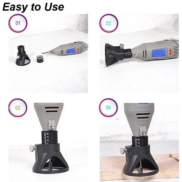 Rotary Router Milling Cutter Guide Attachment Twist Drill Bit Wood Carving Tool Kit Dedicated Locator - Image 4