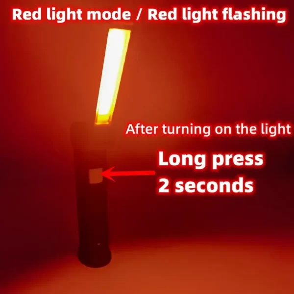 COB LED Work Light Dimmable USB Rechargeable LED Flashlight Inspection Lamp With Magnetic Hook - Image 19