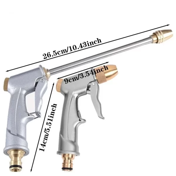Garden Sprayer High Pressure Water Hose Nozzle Adjustable Spray Gun - Image 2