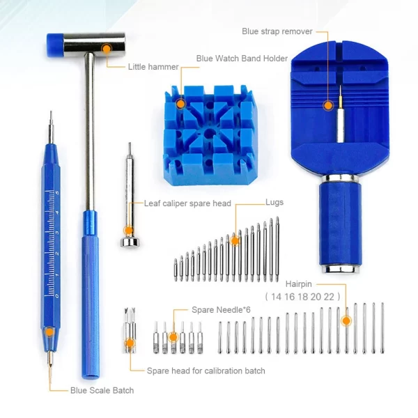 Watch Link Removal Tool Kit Watch Repair Kit Bracelet Adjustment Watch Strap Link Remover Watch Battery Replacement Tool Kit - Image 3