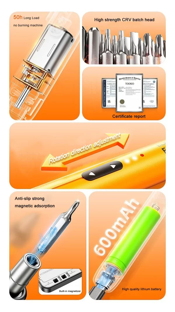 Electric Screwdriver Set Precision Power Tool Kit Rechargeable Wireless Mini Small Bits for Mobile Cell computer Repair CRV - Image 11