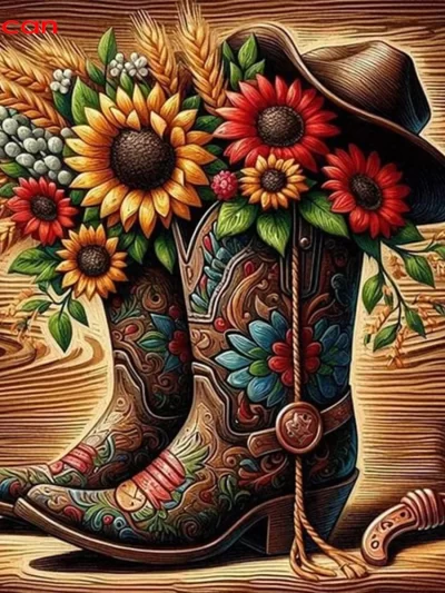 Huacan DIY Diamond Mosaic Cartoon Full Square Round Drill Painting Flower 5d Embroidery Shoes