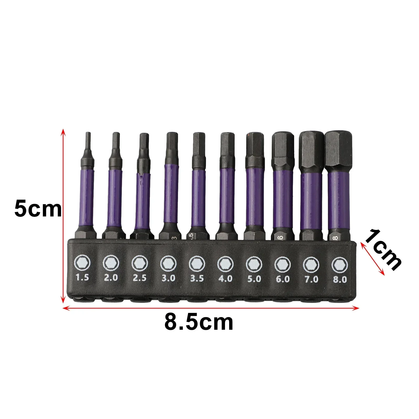 10Pcs Hex Head Wrench Drill Bit With Screwdrivers Bit Holder Set 1/4" Quick Release Shank Magnetic Screwdriver Bit Tools H1.5-H8 - Image 5