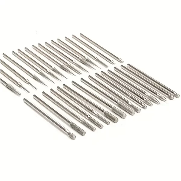 30pcs/set Diamond Burr Bits, Drill Bit Set For Rotary Tools Metal Woodworking- 1/8" (3mm) Shank - Image 3