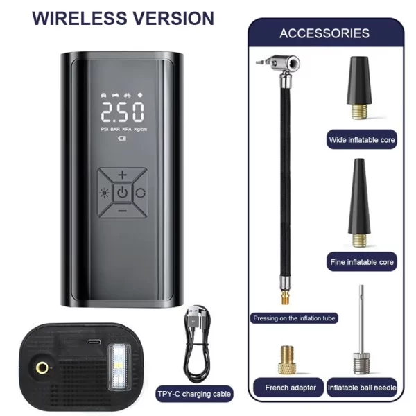 1pc Wireless Car Air Compressor Air Pump Electric Tire Inflator Pump - Image 11
